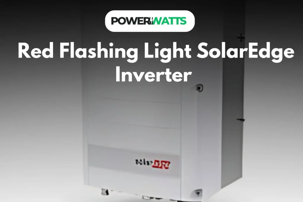 Red Flashing Light SolarEdge Inverter