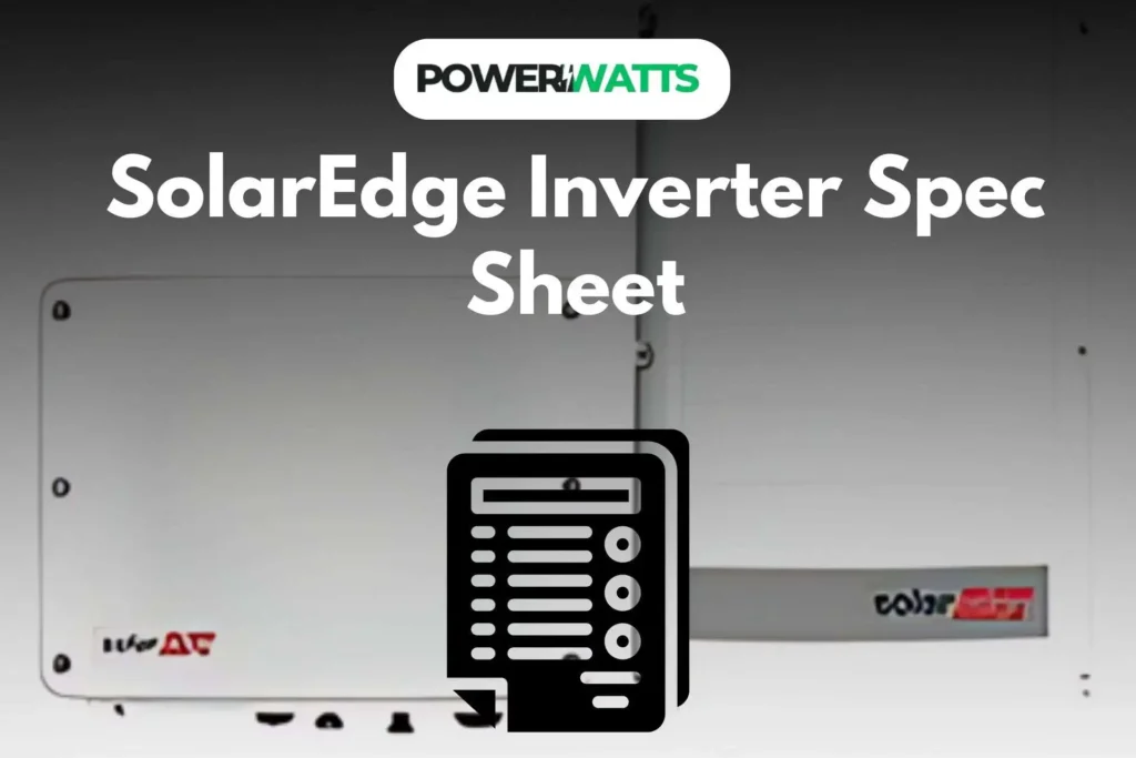 SolarEdge Inverter Spec Sheet