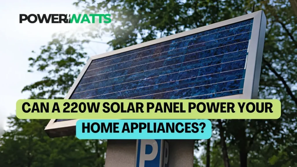 Can a 220W Solar Panel Power Your Home Appliances?