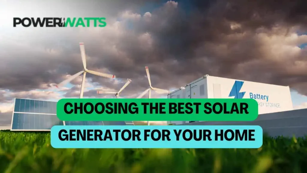 Choosing the Best Solar Generator for Your Home