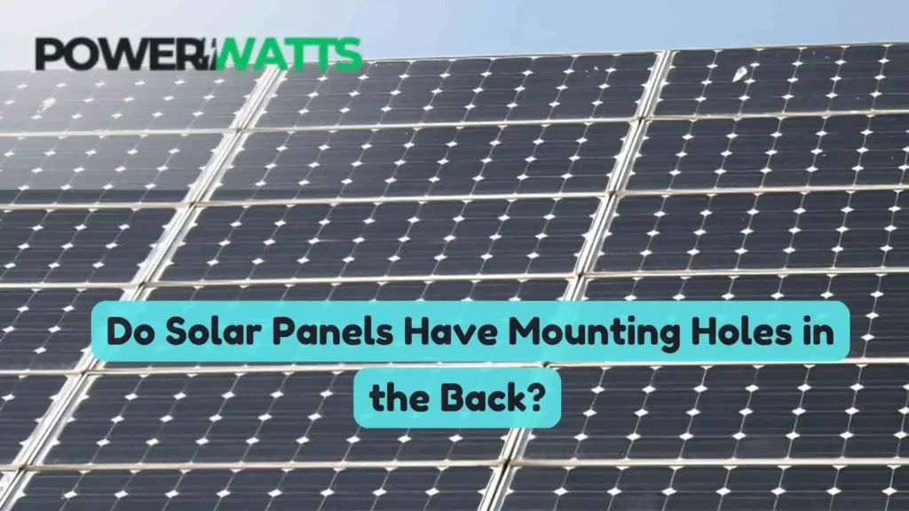 Do Solar Panels Have Mounting Holes in the Back?